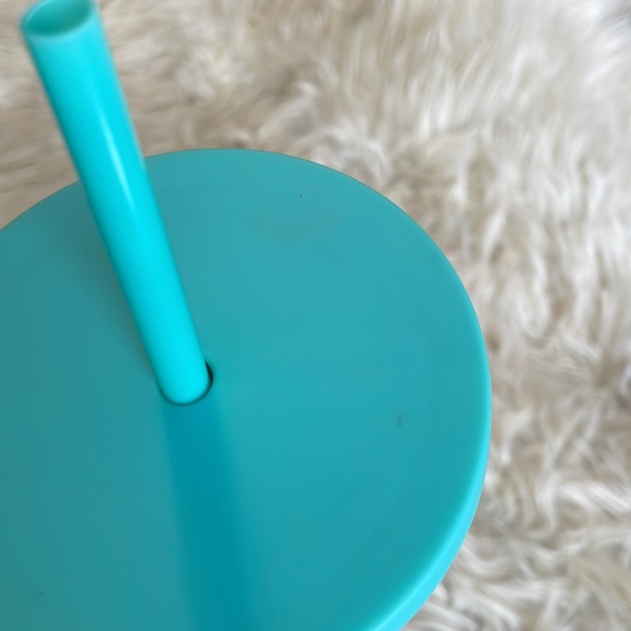 Tiffany blue sea foam green reusable tumbler cup w screw on lid & straw bpa free - Picture 14 of 17